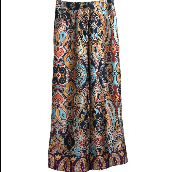 Paisley Print Wide-Leg Pants - Picture 4 of 10